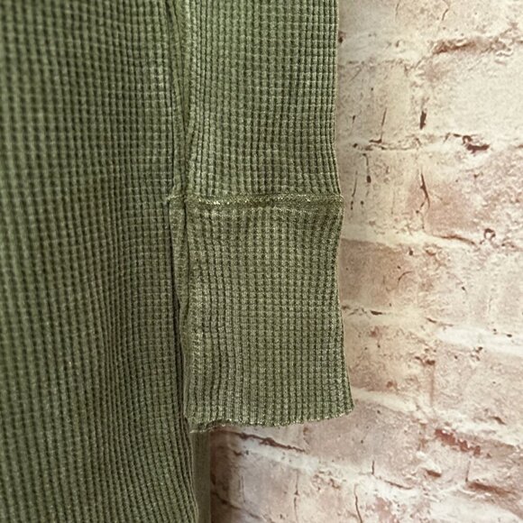 Forever 21 Waffle Knit Thermal Henley Midi Dress Cypress Green Plus Size 0X NEW - Picture 4 of 5
